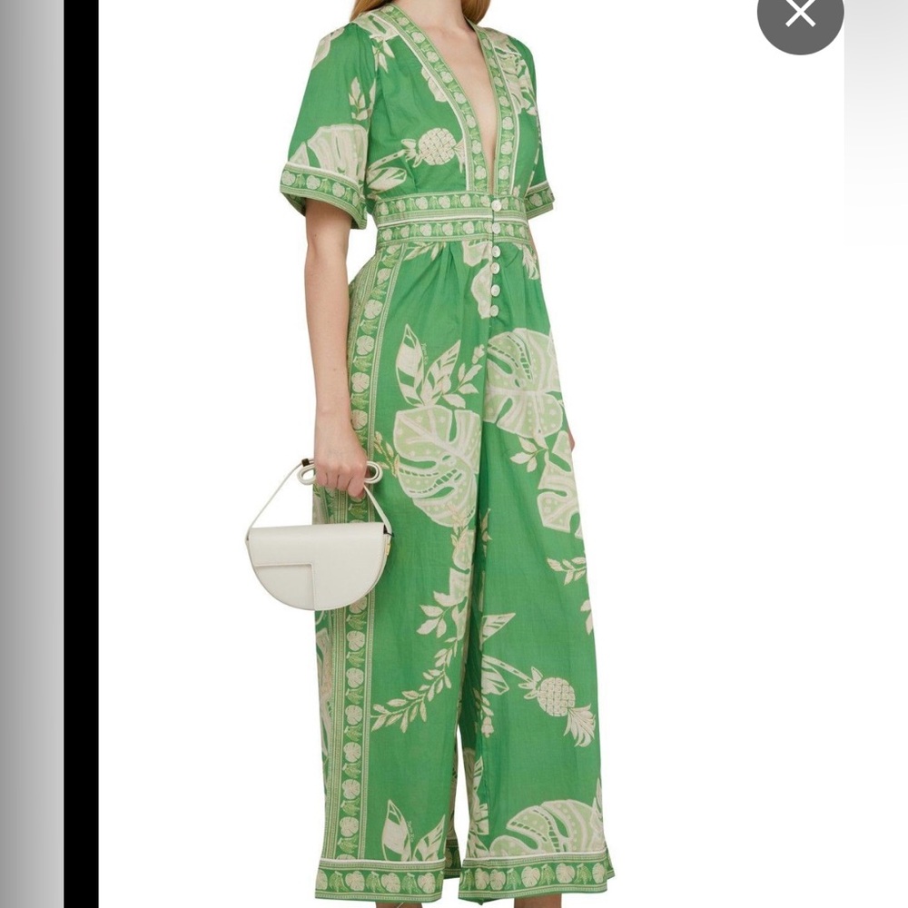 Garm Rio Green and Cream Floral Jumpsuit